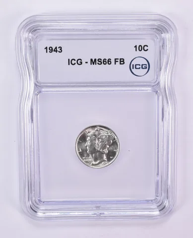 1943 Mercury Dime MS66 FB ICG