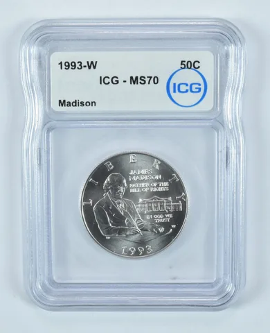 1993-W James Madison Commemorative Half Dollar MS70 ICG