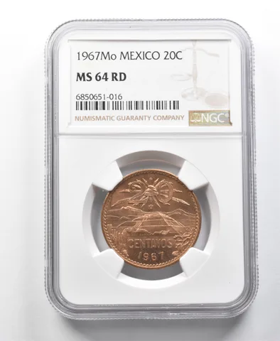 1967 Mo Mexico 20 Centavos MS64 RD NGC a8683