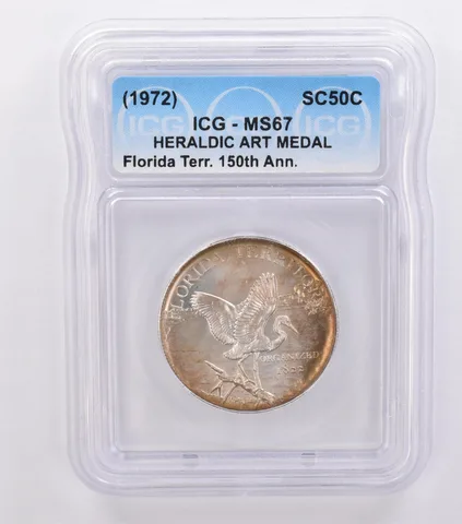 (1972) So Called Half Dollar Florida 150th Anniversary MS67 ICG Nice Tone *8696
