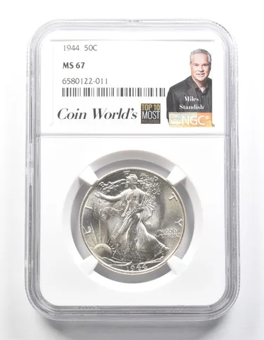 1944 Walking Liberty Half Dollar Miles Standish MS67 NGC *1333