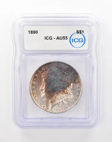 1890 Morgan Silver Dollar AU55 ICG Beautiful Tone *0879