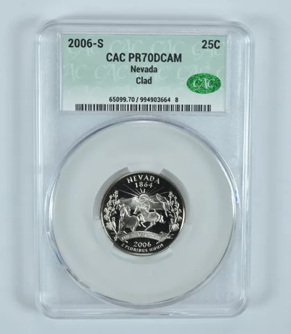2006-S Washington State Quarter Nevada CLAD PR70 DCAM CAC CACg