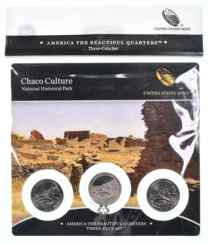 2012 Chaco Culture National Park PDS Proof ATB 3 Quarter Coin Set Unc BU
