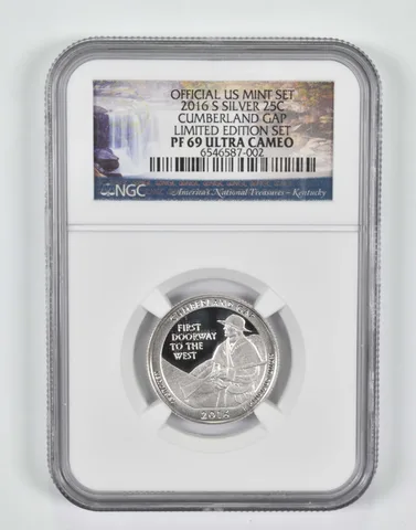 2016-S PF69 Silver Quarter Cumberland Gap NGC Special Limited Edition Set