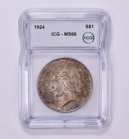 1924 Peace Silver Dollar MS66 ICG Beautiful Tone *0444
