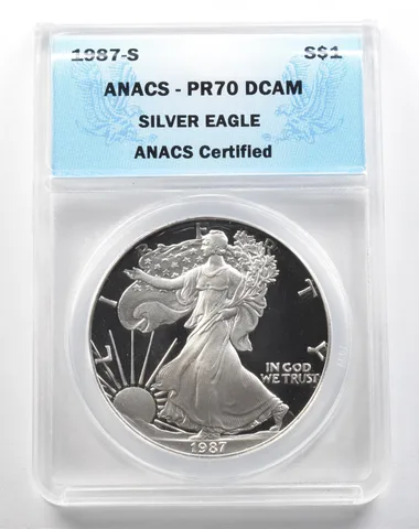 1987-S American Silver Eagle PR70 DCAM ANACS *3837
