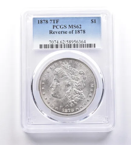 1878 7TF Morgan Silver Dollar Reverse Of 1878 MS62 PCGS a9196