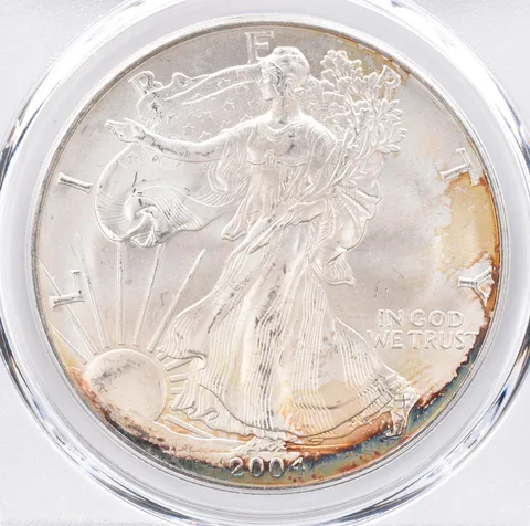 2004 American Silver Eagle MS65 PCGS Beautiful Tone *1465