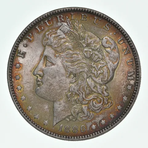 1886 Morgan Silver Dollar Toned Great Color! a4477