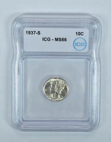 1937-S Mercury Dime MS66 ICG