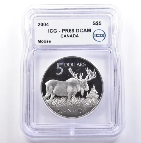 2004 Canada 5 Dollars Silver Moose PR69 DCAM ICG *9019