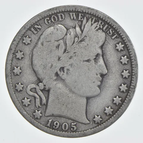 1905-O Barber Half Dollar 90% Silver VG Condition