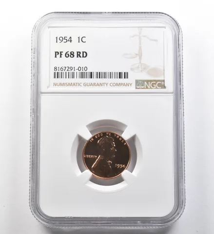 1954 Lincoln Wheat Cent PF68 RD NGC *8096