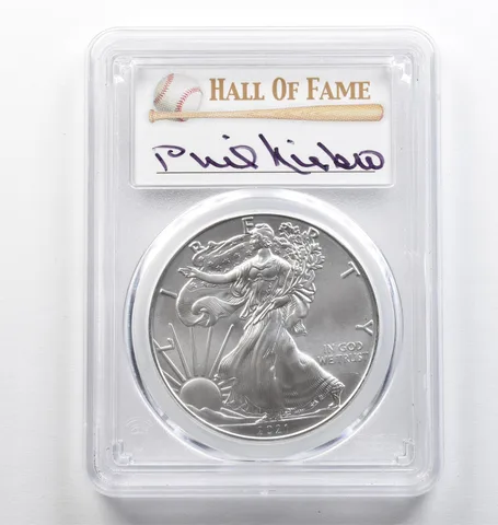 2021 American Silver Eagle Type 1 Phil Niekro FDOI MS70 PCGS *9424