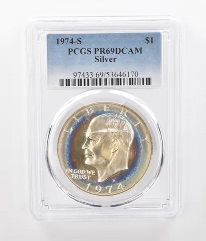 1974-S Eisenhower $1 Silver PR69 DCAM PCGS Beautiful Tone a1157