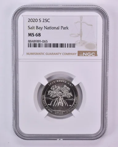 2020-S Washington Quarter ATB Salt Bay National Park MS68 NGC