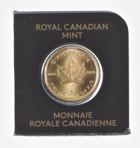 2023 1 Gram Gold Maple Leaf Coin In Maplegram Assay Card .9999 Fine Gold