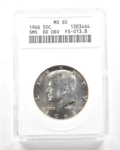 1966 Kennedy Half Dollar SMS DDO FS-013.8 MS65 ANACS *2092