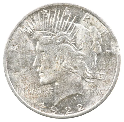 1922 Peace Silver Dollar Clipped Planchet ERROR *6703