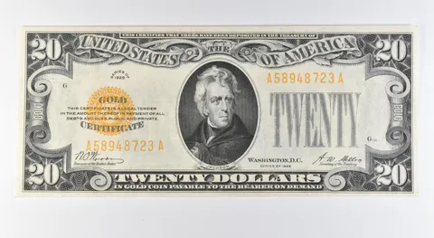 1928 $20 Gold Certificate Yellow Seal Fr#2402 *9580