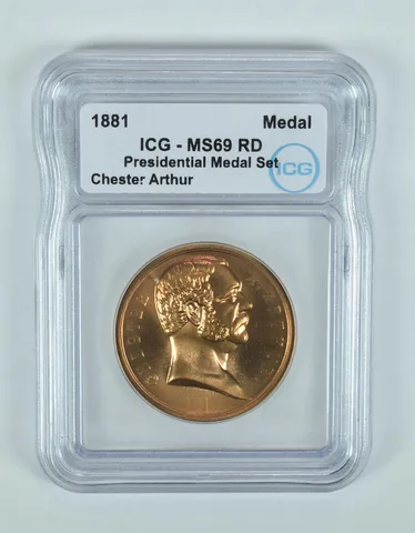 (1881) Presidential Medal Set Chester Arthur MS69 RD ICG