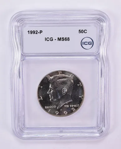 1992-P Kennedy Half Dollar MS68 ICG