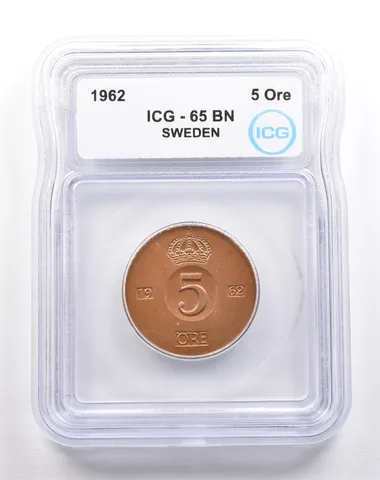 1962 Sweden 5 Ore MS65 BN ICG *5520