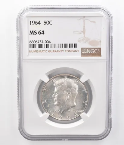 1964 Kennedy Half Dollar MS64 NGC Beautifully Toned Reverse *8600