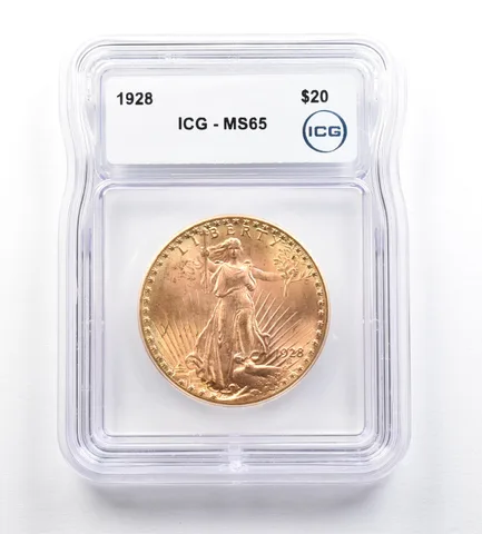 1928 $20 Saint-Gaudens Gold Double Eagle MS65 ICG *0393