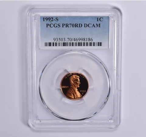 1992-S Lincoln Memorial Cent PR70 RD PCGS Blue Lbl