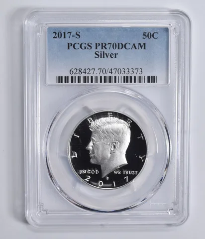 2017-S Kennedy Half Dollar Silver PR70 DCAM PCGS Blue Lbl
