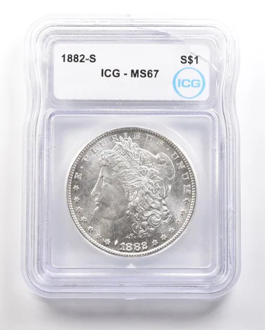 1882-S Morgan Silver Dollar MS67 ICG a6441