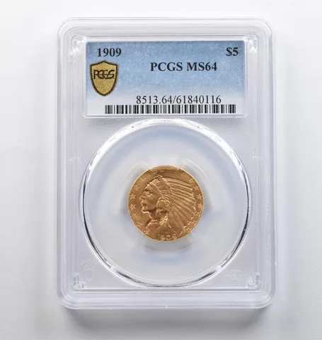 1909 $5 Indian Head Gold Quarter Eagle MS64 PCGS *6980