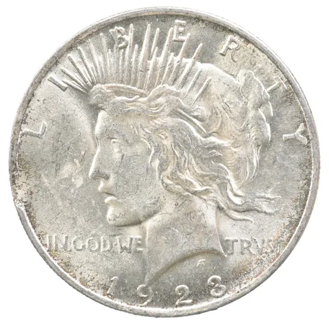 1923 Peace Silver Dollar Clipped Planchet ERROR a6702