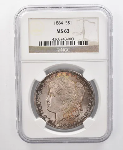 MS63 1884 Morgan Silver Dollar NGC Beautifully Toned *1950