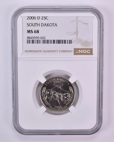 2006-D Washington State Quarter South Dakota MS68 NGC Brown Label