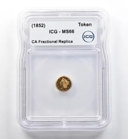 (1852) California Fractional Gold Token Liberty Head 1/2 Dollar MS66 ICG *7429