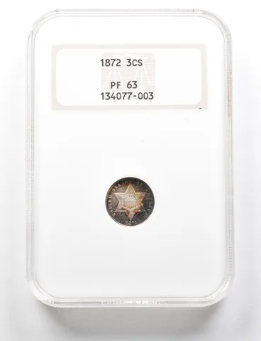 PF63 1872 Silver Three-Cent Piece NGC - This coin is INSANE *0517