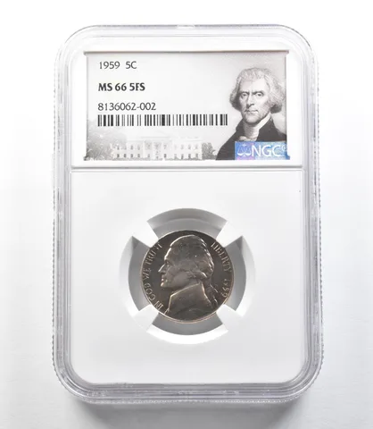 1959 Jefferson Nickel MS66 5FS NGC a0158