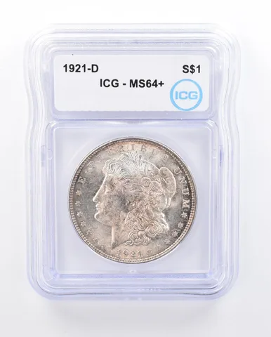 1921-D Morgan Silver Dollar MS64+ ICG Beautiful Tone *3618