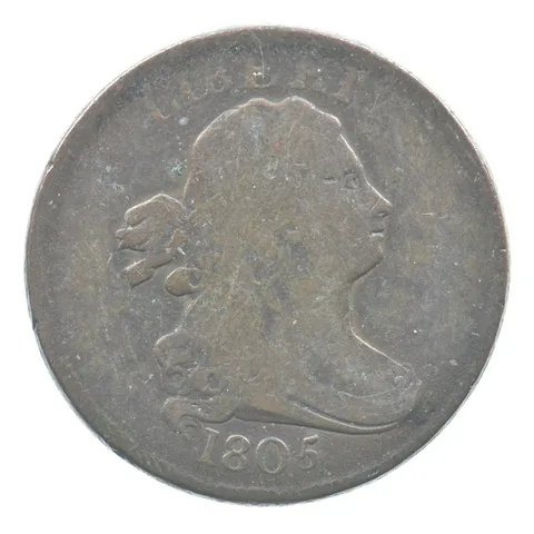 1805 Draped Bust Half Cent Small 5 No Stems *1532