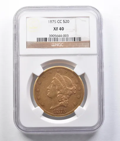 1875-CC $20 Liberty Head Gold Double Eagle XF40 NGC *2945