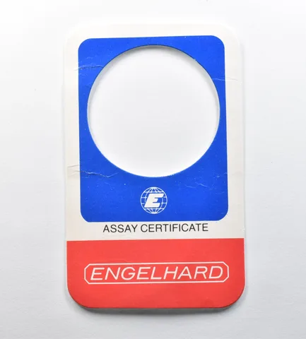 Engelhard Assay Certificate For 1 Oz Gold - NO Coin *0812