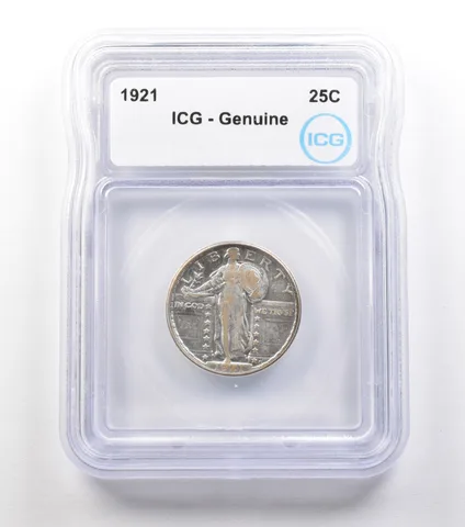 1921 Standing Liberty Quarter Genuine ICG a1502