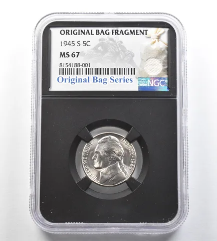 1945-S Jefferson Nickel Original Bag Fragment MS67 NGC *7149