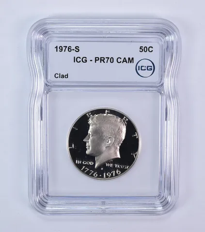 1976-S Kennedy Half Dollar CLAD PR70 CAM ICG