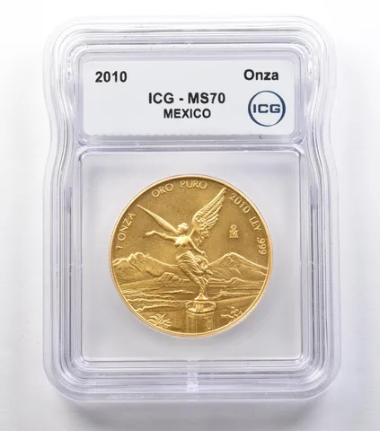 2010 Mo Mexico 1 Onza Gold Libertad MS70 ICG *2544