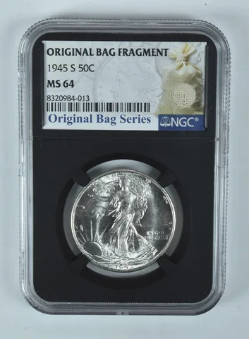 1945-S Walking Liberty Half Dollar Original Bag Fragment MS64 NGC