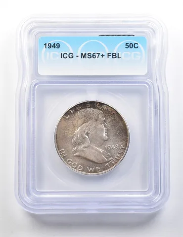 1949 Franklin Half Dollar MS67+ FBL ICG a9536